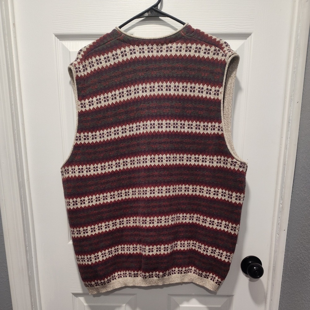 Vintage 90s Winona Knits Cotton Pattern Multicolor Sweater Vest Sz XL USA Made - Picture 2 of 6